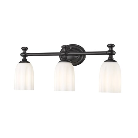 Z-Lite Orion 3 Light Vanity, 22in. W x 5.25in. L, Matte Black 1102-3V-MB